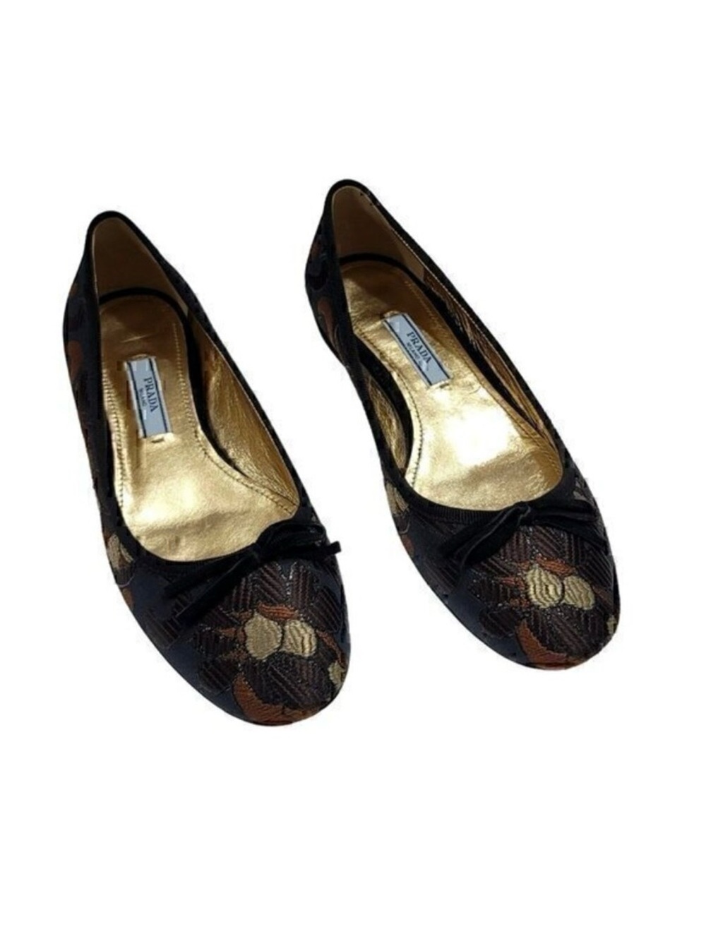 Prada Brocade Ballet Flats Like New